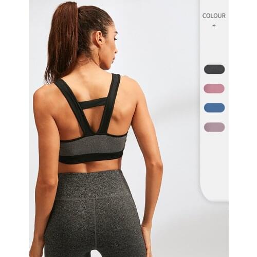 Womens sports bra, shockproof yoga vest, breathable and quick-drying beautiful back fitness running sports underwear 92711