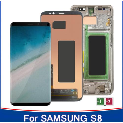 100% Test 5.8'' ORIGINAL SUPER AMOLED LCD With Frame for SAMSUNG Galaxy S8 G950 G950F Display Touch Screen Digitizer Replacement