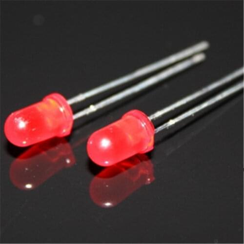 1000PCS/pack 5mm LED Flicker Diodes Flashing Red diffusion Red Emitting Flash alone Blink Self-flashing 1.8v 2.4v Short legs