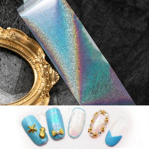 14Pcs 5D Laser Nail Stickers Transfer Foil Gold Slider Shimmer Sticker For Wrap Adhesive Manicures DIY Decoration Set Nail Paper