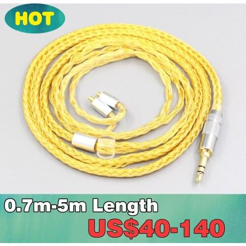 16 Core OCC Gold Plated Braided Earphone Cable For Dunu T5 Titan 3 T3 (Increase Length MMCX) LN007362