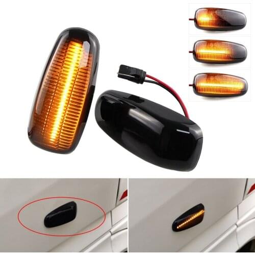 2PCS LED Side Marker Turn Signal Indicator Dynamic Lights Lamp For Mercedes-Benz C-Class W202 1993-2002 S-CLASS W140 1991-1998