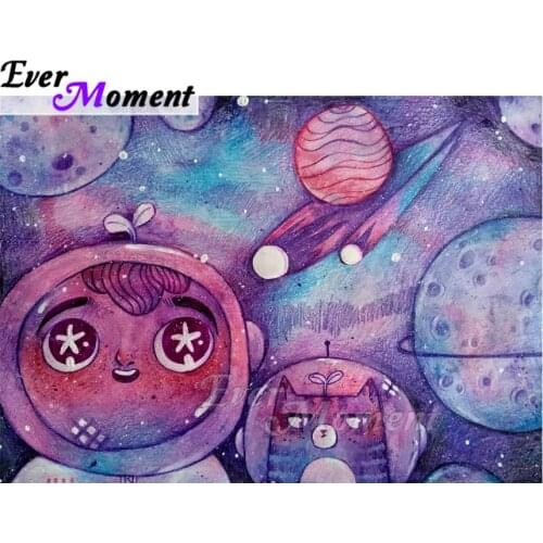 Ever Moment Diamond Painting Mosaic Universe Space Suit Planet Full Square Cross Stitch Rhinestone Diamond Embroidery ASF1848