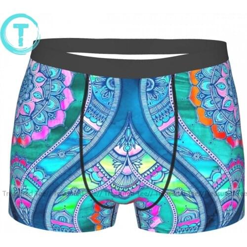 Bohemian Underwear Youth Printed Breathable Trunk Pouch Hot Polyester Boxer Brief