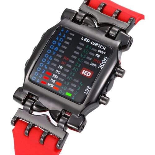 Mens Watches LED Electronic Digital Display Creative Sports Clock Casual Silicone Week Display Reloj Inteligente Mujer 2020