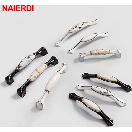 NAIERDI Black Vintage Furniture Handle Aluminum Alloy Cabinet Handles Door Kitchen Knobs Chinese Plum Flower White Cabinet Pulls
