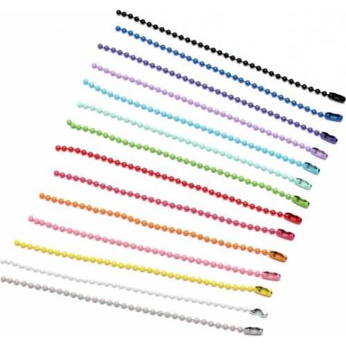 2.4mm Colorful Ball Bead Chains Fits KeyRing/Key Chain/Dolls/Label Hand Tag Connector DIY Jewelry Findings