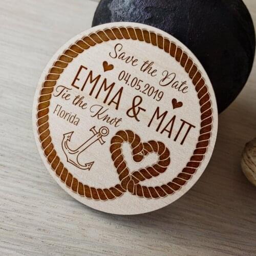 Nautical wooden save the date magnet, Custom Wood save the date magnet, Save the date magnet, Rustic magnets