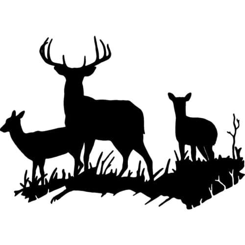 17.5*12.5CM Interesting Deer Family Car Styling Waterproof Vinyl Car Stickers And Decal Black/Silver S1-2560