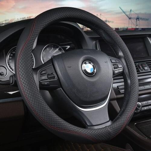 PU Leather Non-slip Car Steering-wheel Cover 38CM Car-styling Sport Auto Steering Wheel Covers Anti-Slip Automotive Accessories