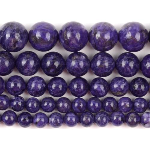 Natural Charoite Stone Round Gemstone Loose Spacer Bead For Jewelry Making 6/8/10/12mm DIY Bracelet Necklace