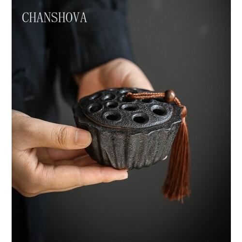 CHANSHOVA Chinese Modern High Temperature Firing Purple Clay Incense Burner Ceramic Incense Holder Living Room Home Decor H019