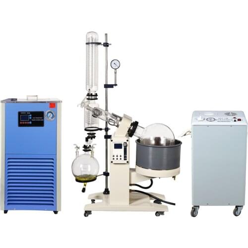 ZOIBKD 20L Lab Rotary Evaporator Customize Evaporator Evaporation Motor Lifting Turnkey Package w/Water Vacuum Pump &Chiller