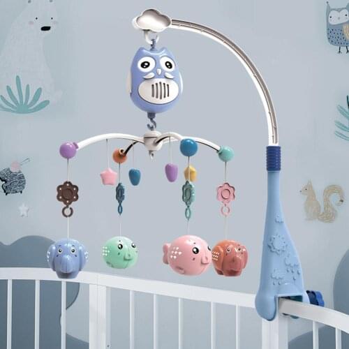 Baby Rattles Crib Mobiles Toys 0-12 Mnoths Mobile Bed Bell With Musical Box For Newborns Infant Bed Hanging Rotating Bell Toys