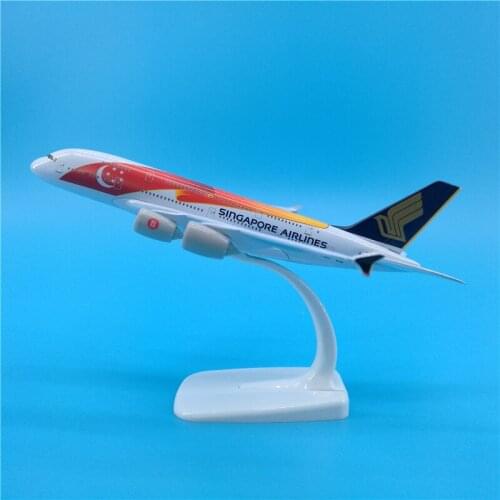 20cm Airbus A380 Air Singapore Airlines 50th Anniversary Metal Diecast Plane Model Aircraft Airplane Collectible Decoration