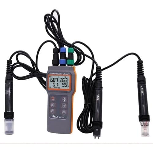 Upgraded Digital Water Quality Meter Dissolved Oxygen Tester PH Meter Conductivity Salinity Temperature Saltiness Meter AZ86031