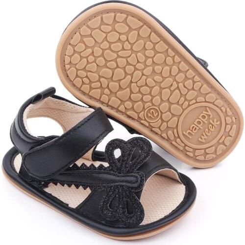 Fashion Newborn Infant Baby Girls Princess Shoes Bowknot Toddler Summer Sandals PU Non-slip Shoes 0-18M