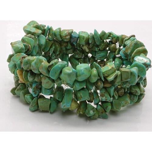 New Fashion Multilayer multicolor Irregular Natural Stone Crystal Gravel Bracelet Elastic Chips Strand DIY Women Jewelry