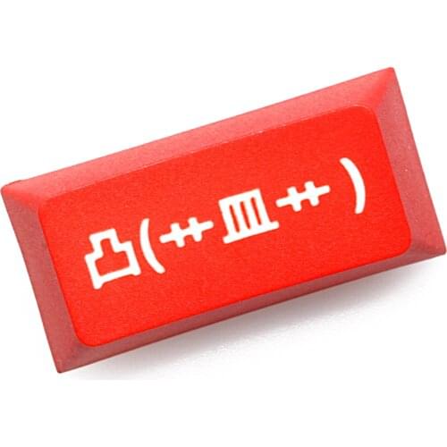 Novelty cherry profile dip dye pbt keycap for mechanical keyboard laser etched emoj kaomoji fxxk backspace black red blue