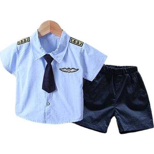 New Toddler Fashion Costume Summer Baby Boys Clothes Children Cotton Casual Shirt Shorts 2Pcs/Set Infant Clothing Kid Tracksuits
