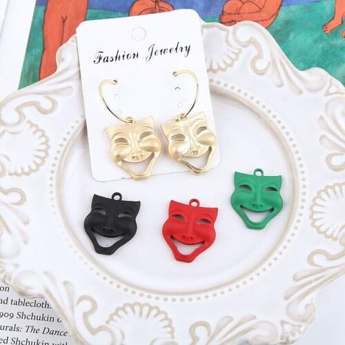 New style 30pcs/lot color rubber paint halloween cartoon grimace shape alloy floating locket charms diy jewelry accessory