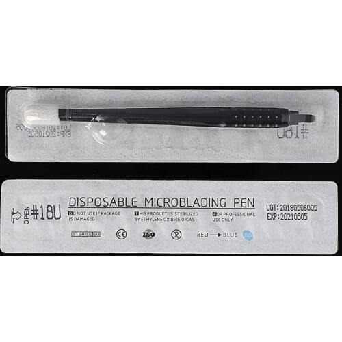 #18 U Disposable microblading pen 18U EO Gas Sterilized 3D Micro Blade Tools Permanent makeup machine pen Eyebrow tattoo Pen