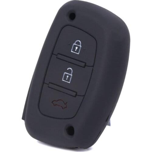P82B Silicone Car Key Case Cover 3 Buttons For Hyundai IX25 IX35 Creta