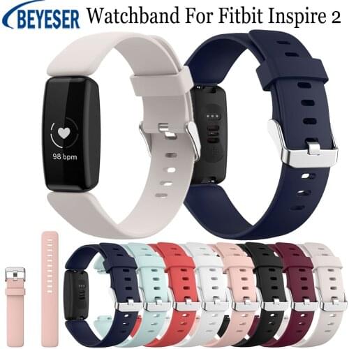 Soft Silicone Wristband Strap Replacement Watchband Bracelet For Fitbit Inspire 2 Smart Sport Watch Accessories Adjustable Band
