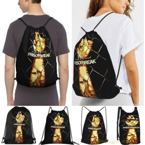 Unisex Drawstring Bags Prison Break Ascape Women Drawstring Backpacks Men Outdoor Travel Backpacks Training Fitness Bag