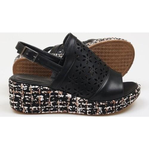 Laser Black Filler Sandals