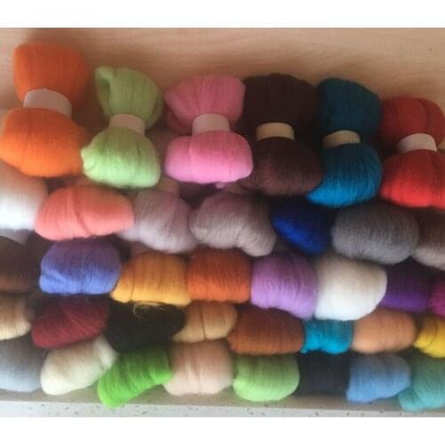 Wool roving DIY handmade Needle Felting wool felt poke fun wool fibre 50g wool for felting free shipping