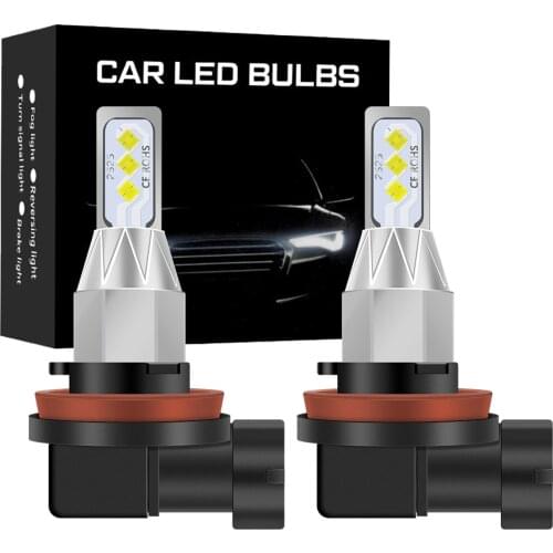 2Pcs 2500Lm H11 H8 LED White H10 Led Fog Lights H16JP 9005 HB3 HB 9006 LED Bulb Car Driving Lamp for BMW Toyota Skoda Ford Lada