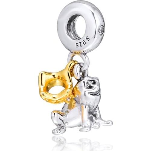 CKK Silver 925 Jewelry Princess Tiana Frog Prince Hanging Charm Fits Original Bracelets Sterling Silver Beads