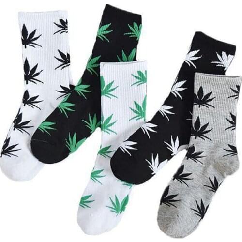 1 Pair Cheap Women Men Ankle Maple Sock Hemp Meias Leaf Female Spring Summer Weed Skateboard Hip Hop Socks