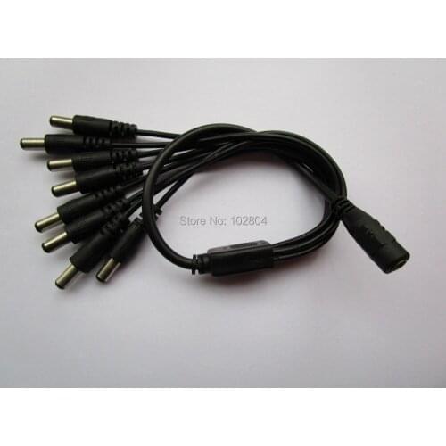 1 pcs DC Power 5.5x2.1mm 1 Female to 8 Male for CCTV Camera Cable Lengh 40cm 17inch