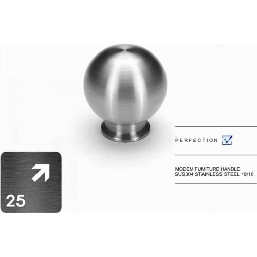 1 Piece)VIBORG 304 Stainless Steel 25mm Kitchen Cabinet Cupboard Door Pulls Knob Handle Drawer Pull Knobs Handle brushed