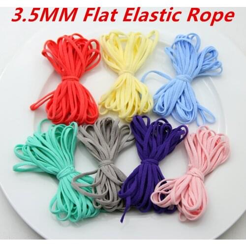10Yard 3.5MM Colorful Flat Elastic Rubber Band String For Mask Ear Hanging Rope Tape Cord DIY Protective Crafts Sewing Accessory
