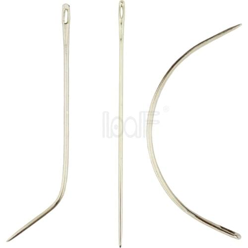 LOOF 12pcs Mix C J I TYPE Needles Of Wefts Weaving Needle 6cm Hair Weaving For Human Hair Extensions Sewing Tools