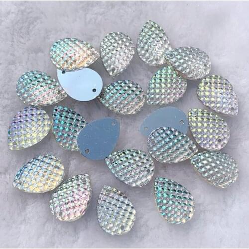 13*18mm 80pcs/lot Diy AB Color Resin Gems for Women DIY Jewelry Making 2 Holes -S582*2