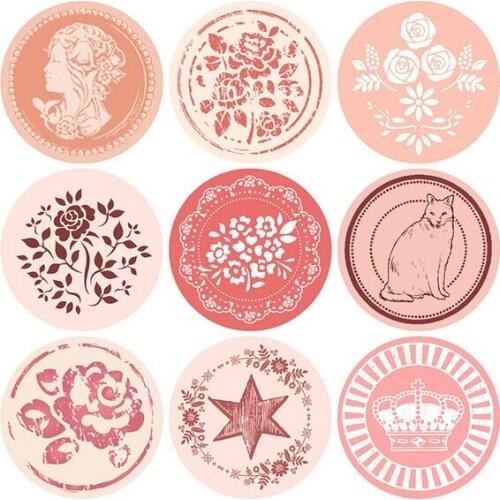 20packs/lot Vintage Pattern series Round design Kraft seal stickers office school supplies DIY note gift Labels Wholesale