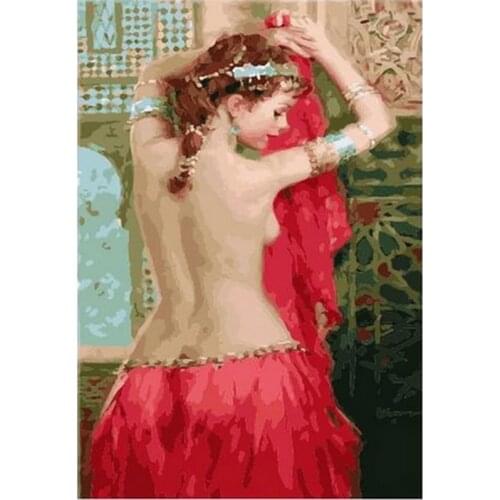 Frameless diy paintings by numbers for adults picture by numbers for home decor canvas painting 4565cm Belly dance