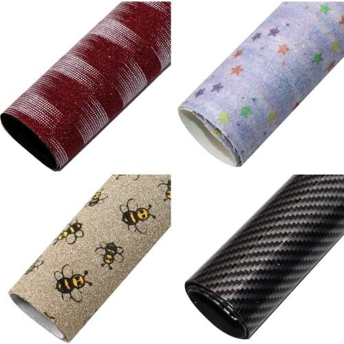 Glitter Bee Faux Synthetic Leather Fabric Bump Texture Faux Leather Sheets 20*33cm for Book Cover Bows DIY Handmade ,1Yc20918