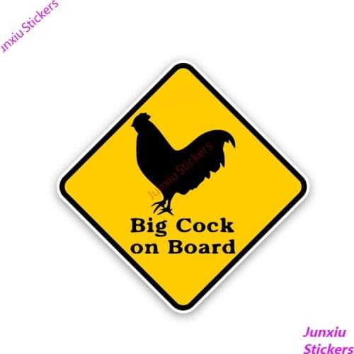 Big Cock on Board Car Stickers Styling and Decals Cover Scratches Bumper Window Laptop Bodywork Vinyl Car Interior KK13*13cm