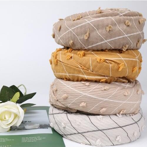 Big size pom pom cotton wrinkle scarf women pleated scarves plaid shawl Fashion muslim hijab shawls 2020 popular scarves