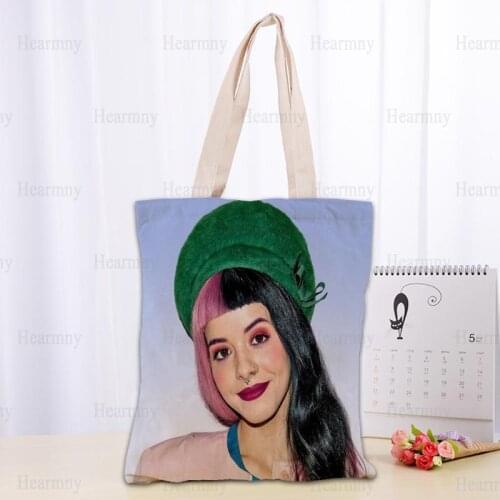 New Melanie Martinez Canvas Tote Bag Cotton Cloth Shoulder Shopper Bags for Women Eco Foldable Reusable Shopping Bags 0409