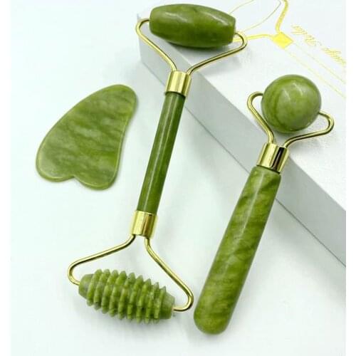Jade Roller Massager Gua Sha Jade Stone Board Face Care Roller Facial Massager Beauty Health Appliances Skin Care Tools