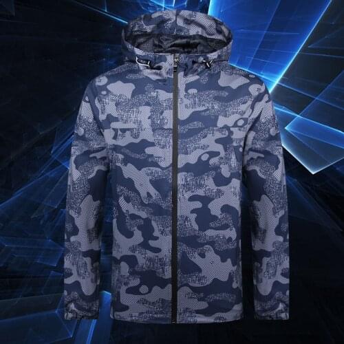 Spring Summer Outdoor Camouflage Army Fan Thin Mens Jacket Trend Casual Handsome New Jacket Mens Spring Autumn Hooded Clothes