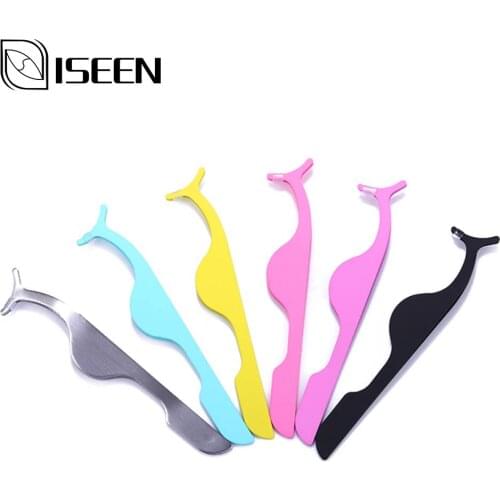 Metal Stainless False Eyelashes Tweezers Eyelash brush Fake Eyelash Makeup Extension Tools Auxiliary Clamp Clips