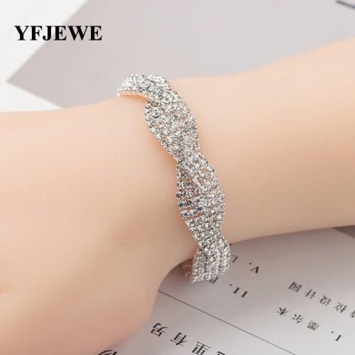 YFJEWE Fashion Jewelry Accessories Crystal Bracelets For Women Femme Charm Bracelets Bangles Wedding Jewelry With Stones B133