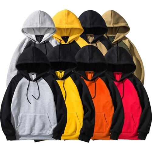 Patchwork Hoodies Men Spring Fashion Hip Hop Hooded Splice Sweatshirts Solid Slim Fit Casual Hoody Mens Clothes EU Size